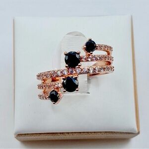 Bomb Party Rose Gold Black Onyx CZ Ring | Size 8 | That Beautiful Moment